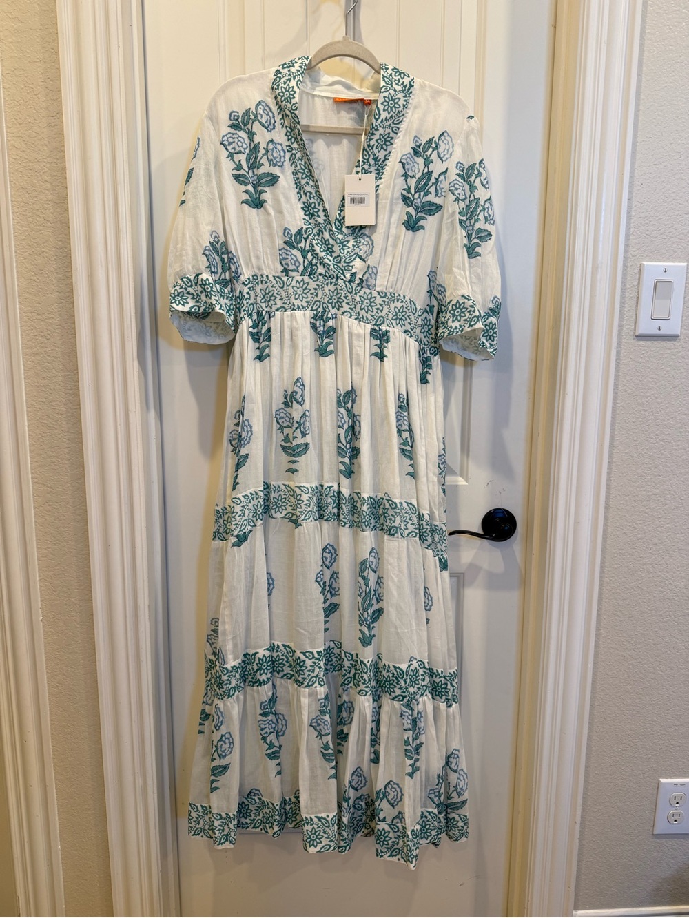 Oliphant V Necked Cuffed Maxi Salvia Green - Picture 3 of 7